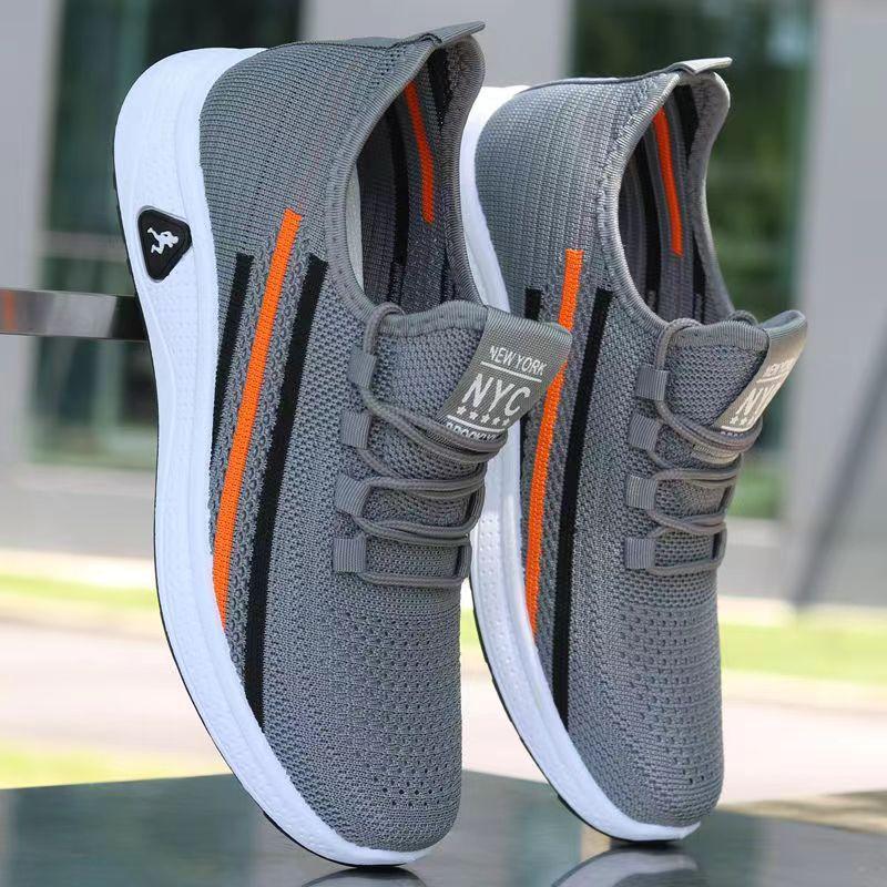 Single mesh hollow mesh shoes men's summer breathable mesh lightweight soft sole casual sports shoes