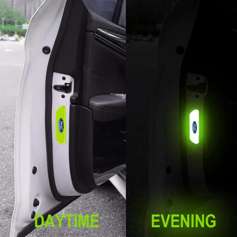 4PCS/set Car Reflective Safety Strip Stickers For Ford Focus 2 3 4 Mondeo Kuga Fiesta MK7 Escort Explorer Edge 2 4 MK2 MK4