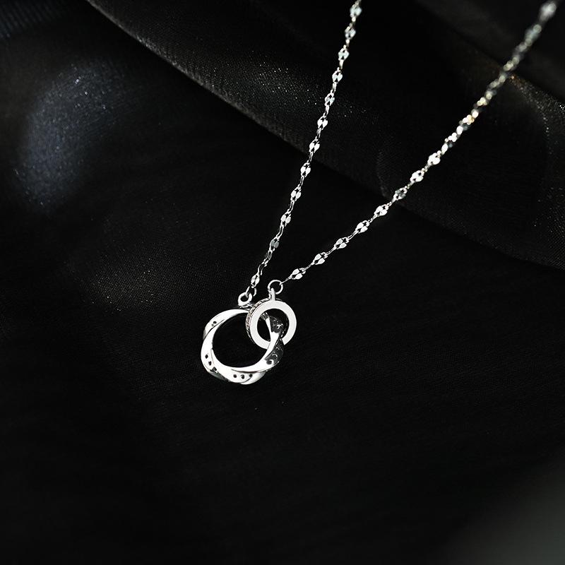 Ожерелье с пряжкой Mobius и цирконием, легкая роскошь и изысканность, новая высококачественная модная цепочка-воротник