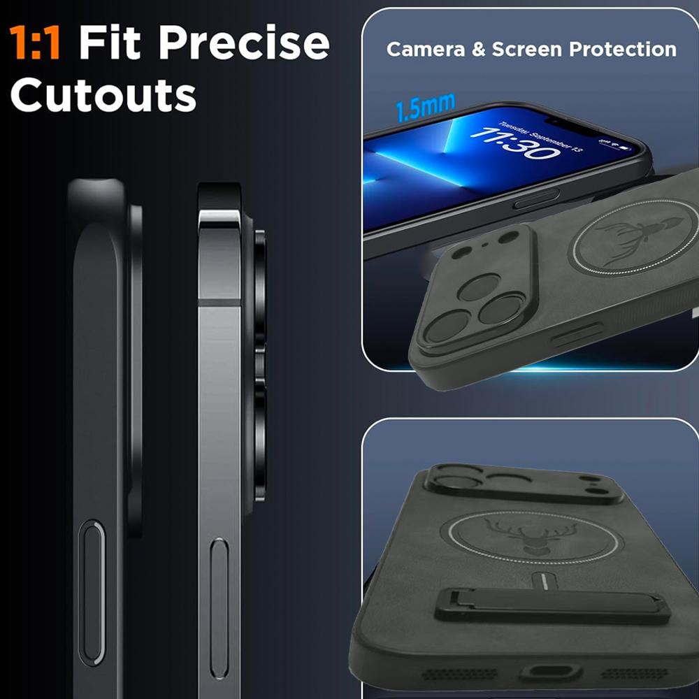 Магнитный чехол для мобильного телефона UYUXIO с подставкой для iPhone 17 15 16 14 Pro Max Plus 13 12 11 Чехлы-подставки с держателем