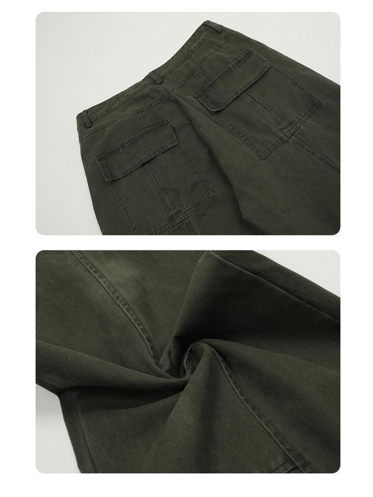 GTS Vintage 2024 Свободный прямой комбинезон из стираного хлопка