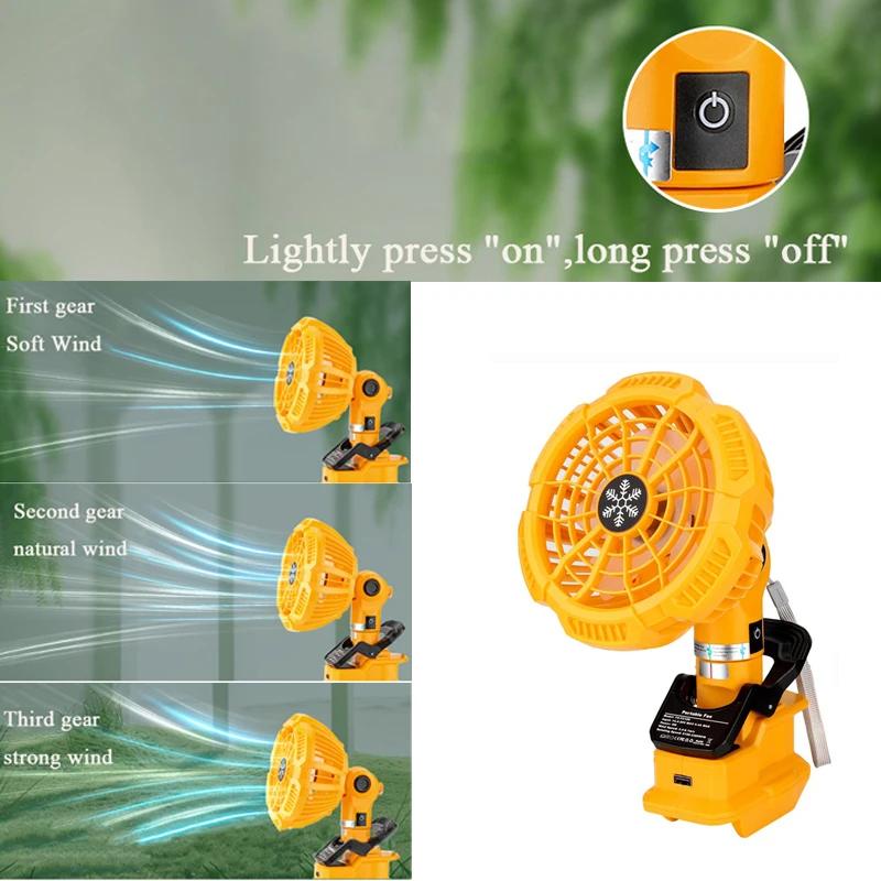 НОВЫЙ беспроводной вентилятор с зажимом для Makita/Dewalt/Bosch/Milwaukee/Black&Decker 14,4-18 В литий-ионный аккумулятор портативный вентилятор для кемпинга с пультом дистанционного управления