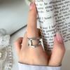 Dual Ring Intertwined Knot Geometric Minimalist Finger Ring