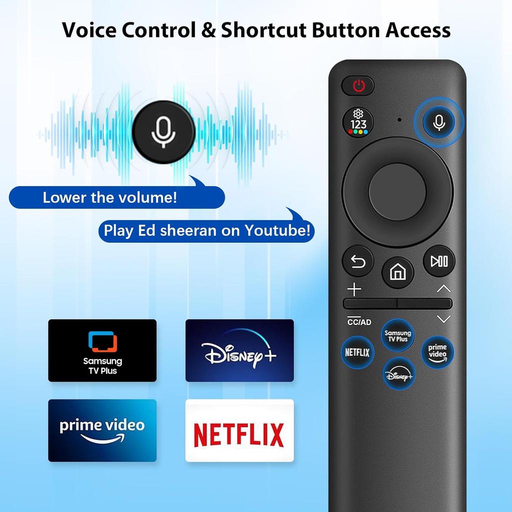 BN59-01432A Solar Voice Remote Replacement for Samsung TV Remote with Bluetooth Rechargeable Solar Cell, Compatible with Samsung TV 2023 2024 Neo