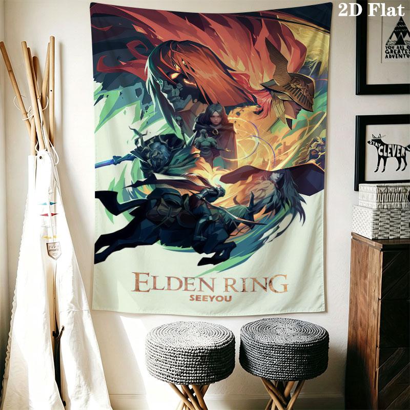Elden Ring Dawn Wall Hanging Printed Fabric Blanket Decorative Tapestries for Bedroom Living Room Home Decor