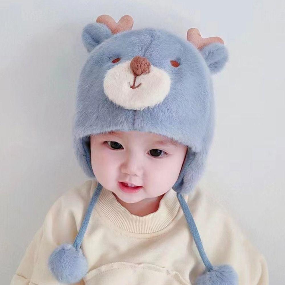 Ear Protection Winter Baby Hat Plush Toddler Bonnets Fashion Baby Warm Cap  Autumn/Winter