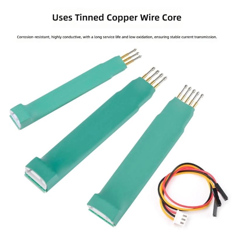 Electronic Contact Tool for Microcontroller Programming, Individual Color-Identified Lines, Insulated Body and Metal Contacts