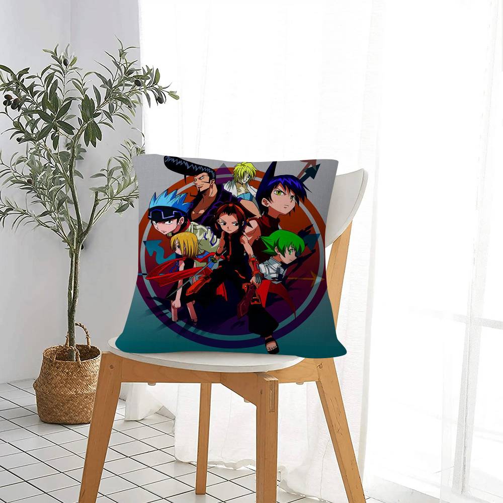 Anime Shaman King Cushion Cover Inches Farmhouse Decor Home Throw Pillow Covers For Couch Decorations