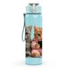 1PC Puppy And Cat Sitting Side By Side 750ml Color Plastic Sports Water Bottle Leakproof Flip Straw Lid Suitable for Sports Office Home Use