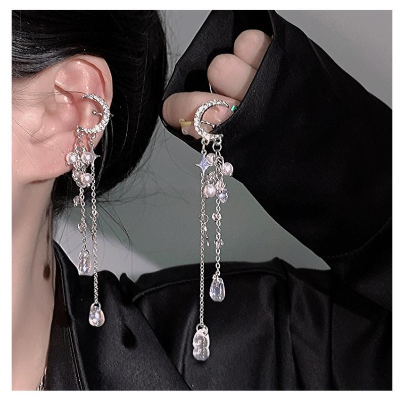 Серьги-подвески с серебряной иглой, бриллиантовым цветком, каплей воды и кисточкой, преувеличенные серьги, легкая роскошь, премиальные серьги для женщин