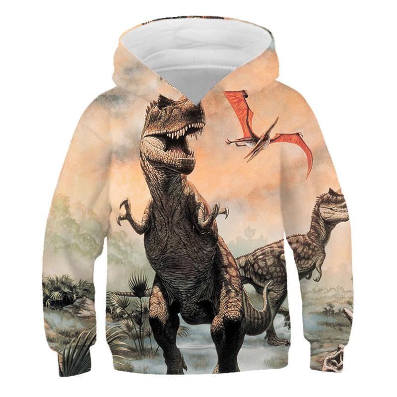 Hoodies Jurassic Park 3D Print Animal Dinosaurs Sweatshirts Boys Girls Children Hooded Pullovers Fashion Kids Tracksuit Clothing