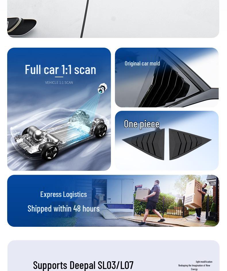 Deep Blue SL03 Rear Window Triangular Louver Decoration - Exterior Accessories for Cars