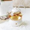 English Light Luxury Floral Teapot Set with Candle Heating Base - Heat-Resistant Glass for Afternoon Tea