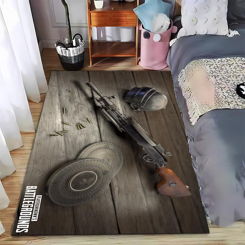 Коврик Battle Gear с дизайном "Оружие и Шлемы", подходит для использования в качестве противоскользящего игрового коврика для диванов в гостиной и спальне