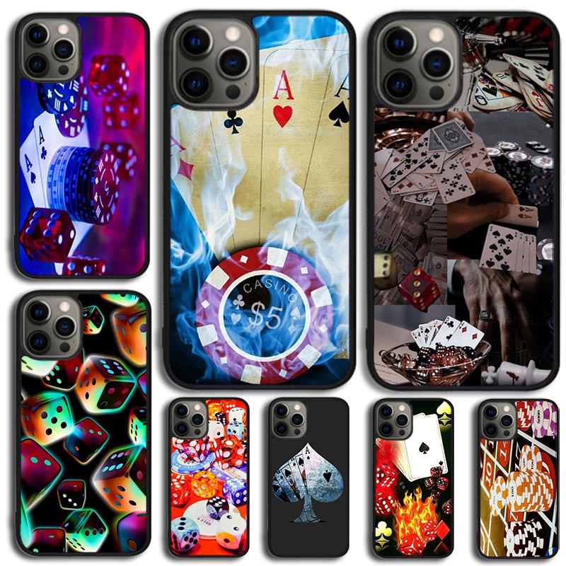 Кости Покер Казино мягкий чехол для телефона для iPhone 17 Air 15 16e 14 13 Pro Max Coque 12 11 Pro Max PLUS крышка