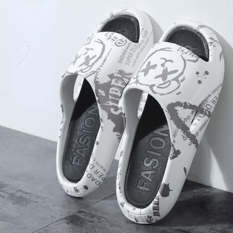 Новые летние модные новые тапочки на толстой подошве, женские нескользящие банные мужские сандалии для пар, пляжные сандалии