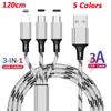 3 в 1 быстрый кабель для мобильного телефона быстрое зарядное устройство Micro USB кабель тип C Android зарядный кабель для iPhone 3 кабель для зарядки данных