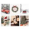 6pcs Santa Claus and Snowman Wall Art Canvas Painting Nordic Winter Snow Scene Prints Poster Living Room Bedroom Christmas Decor