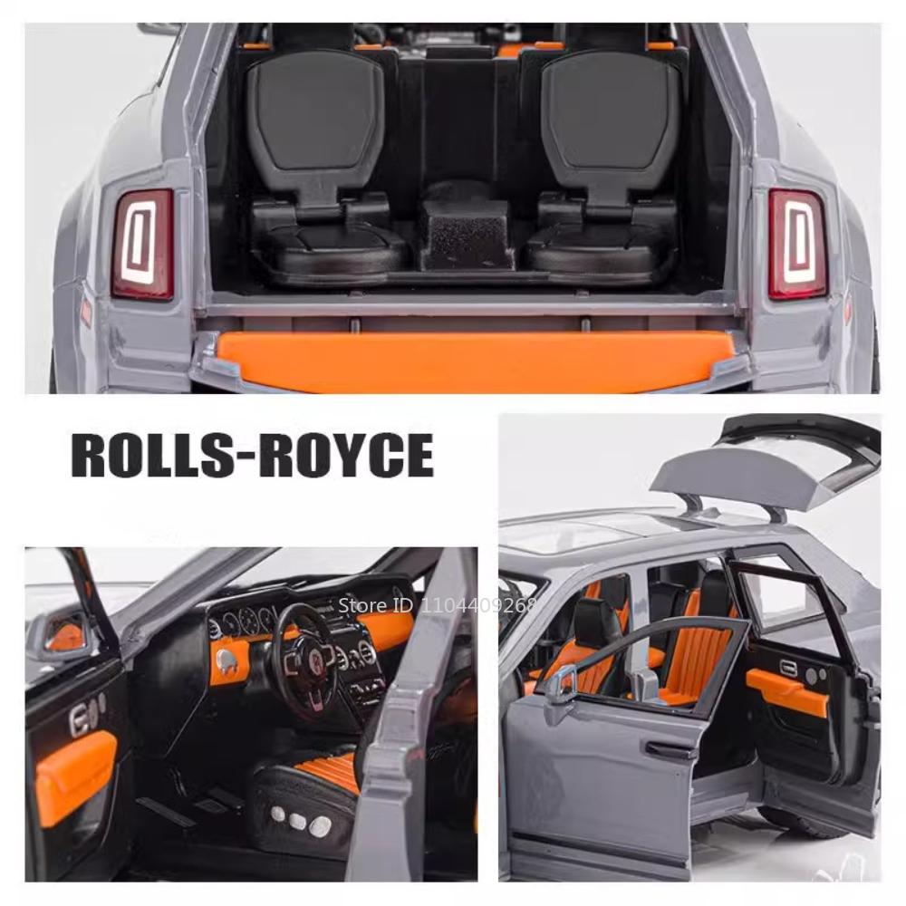 Large Size 1:20 Rolls Royce Cullinan AE86 Car Model Toy Music Light Pull-back Free Wheeling Vehicle Models Children Adult Gifts