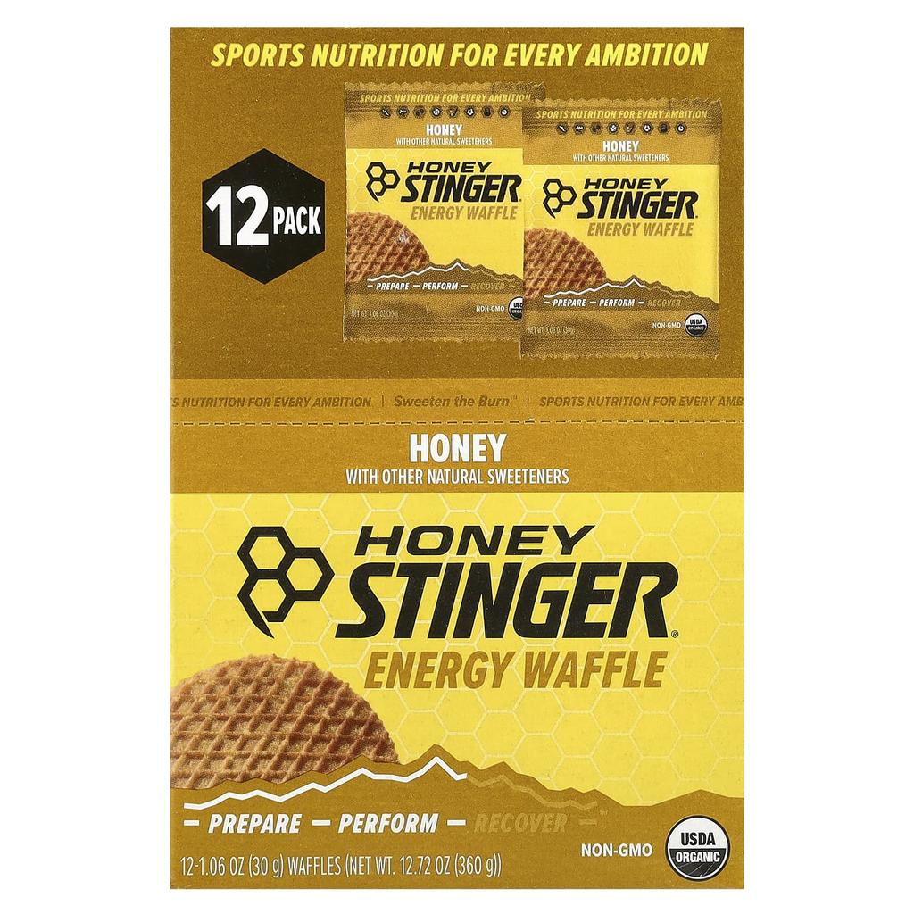 Honey Stinger, Energy Waffles, Honey, 12 Waffles, 30 G (1.06 Oz) Each