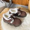Women's Large Size Soft Sole Heightening Winter Warm Fur One Anti-slip Snow Boots Plush Lined Ankle Boots Outdoor Sports Furry Cotton Shoes