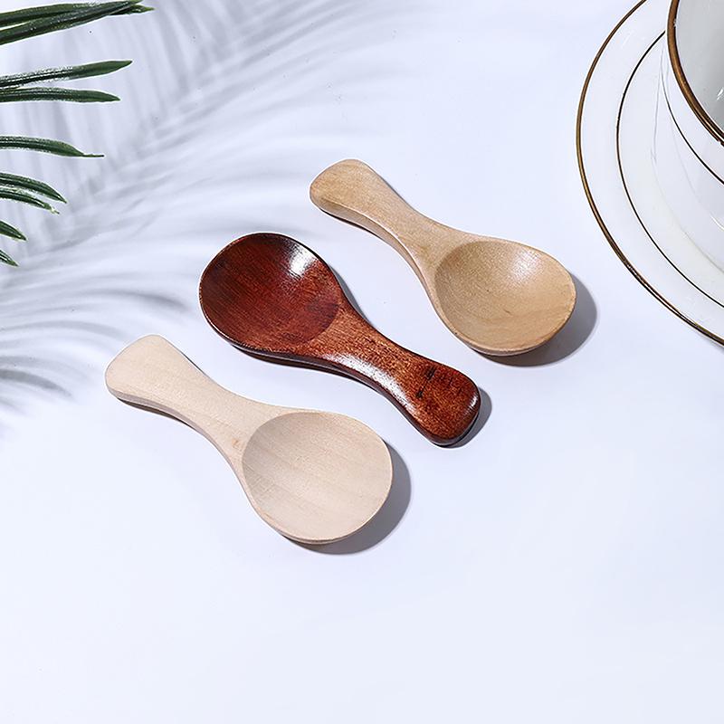 1 шт., маленькие деревянные ложки с короткой ручкой для чая, меда, кофе, специй, приправ, соли, сахара, прочные мини-ложки для детей