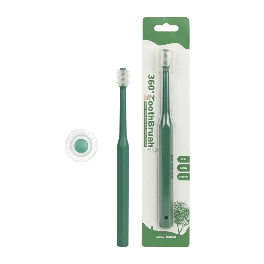 Зубная щетка с поворотом на 360 градусов для собак и кошек, зубная щетка для обучения домашних животных, мягкая щетина, уход за зубами, средства по уходу за домашними животными