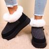Black Faux Fur Snow Boots for Women Winter Short Plush Coldproof Warm Ankle Boots Woman Comfort Soft Sole Platform Botas Ladies