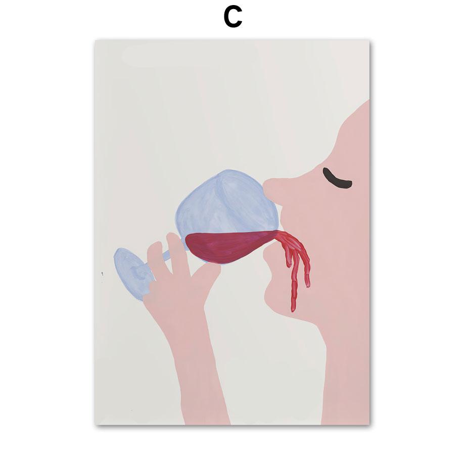 Дэвид Шригли Винный поезд кролик забавные настенные художественные принты холст живопись абстрактный плакат на скандинавскую тему настенные панно Декор в гостиную