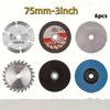 6 пильных полотен из нержавеющей стали, 3-дюймовые 75-миллиметровые диски из связанного корунда, среднезернистые, материал из алюминиевого сплава, подходят для пневматических машин