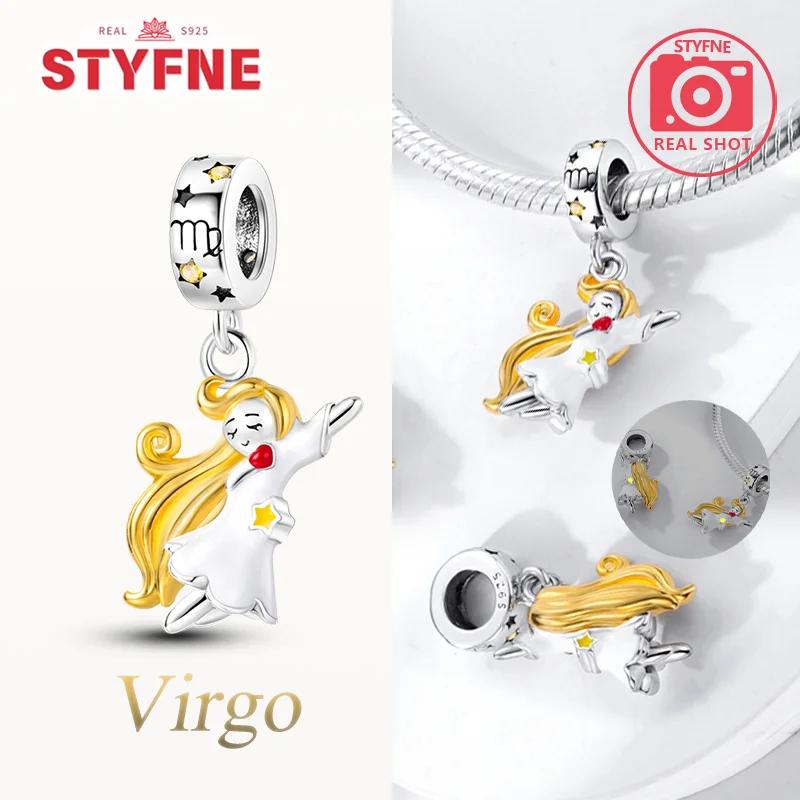 Медные Светящиеся Созвездия Скорпион Овен Рак Подвески Шармы Бусина Подходят к Оригинальному Браслету DIY Украшения Для Женщин Подарки