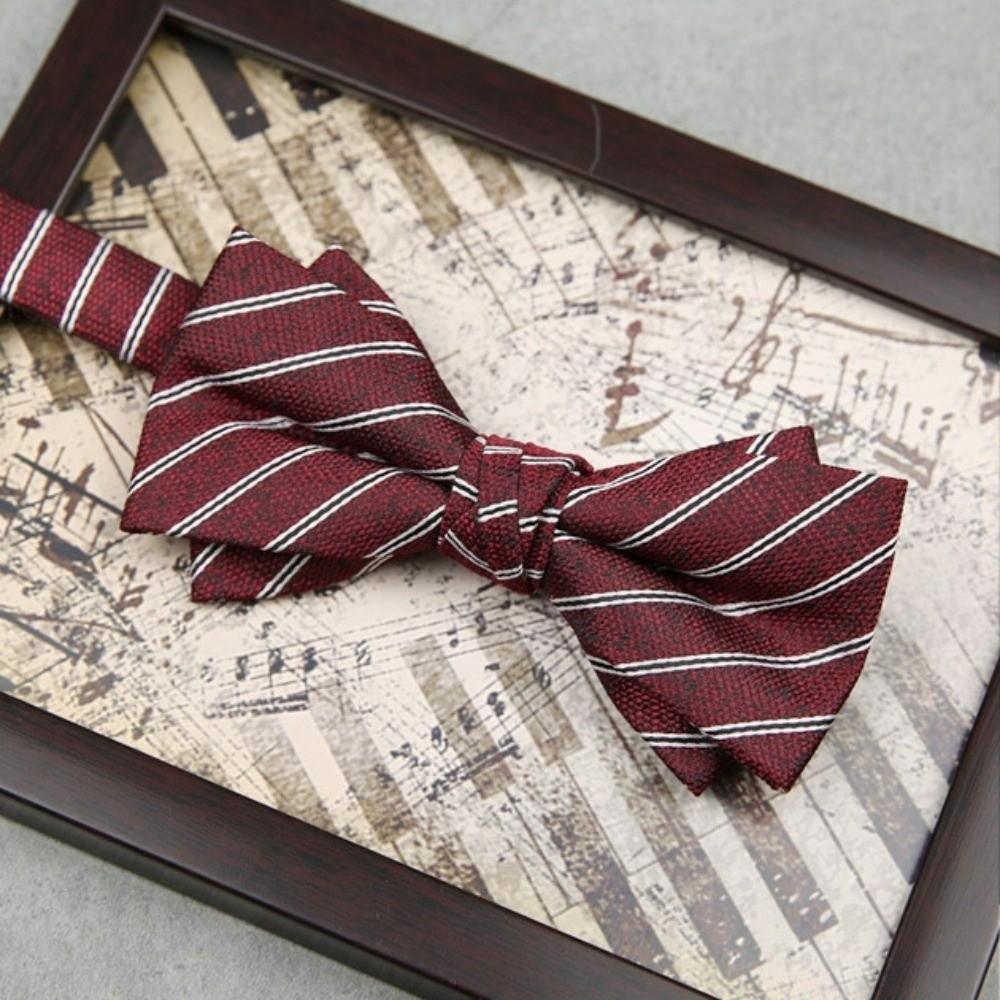 Adjustable Red Serise Bow Tie Soft Bridegroom Groomsman Cravat Men Necktie Chinese Wedding