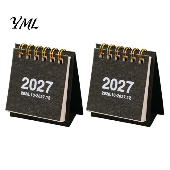 Compact Table Calendar for Home Mini Desk 2026-2027, Oct 2026 to Dec 2027 Standing Flip Small Portable Desktop Ornament Calendar, 14 Monthly