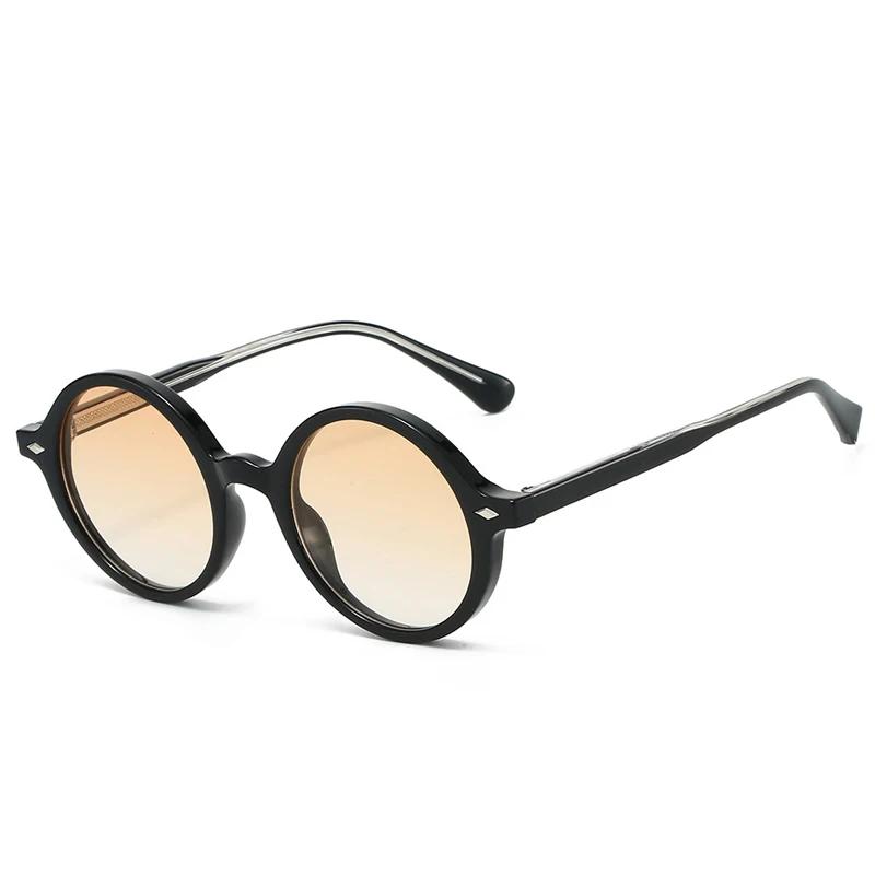  New Retro Round Women Sunglasses Fashion Green Candy Color Shades UV400 Men Trending Rivets Punk Sun Glasses