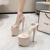 Острые непромокаемые модные новые сандалии на платформе на очень высоком каблуке, повседневные свадебные модные сандалии, женские туфли на одинарной платформе