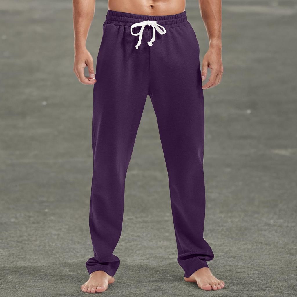 Мужские модные прямые повседневные спортивные брюки с принтом и карманами