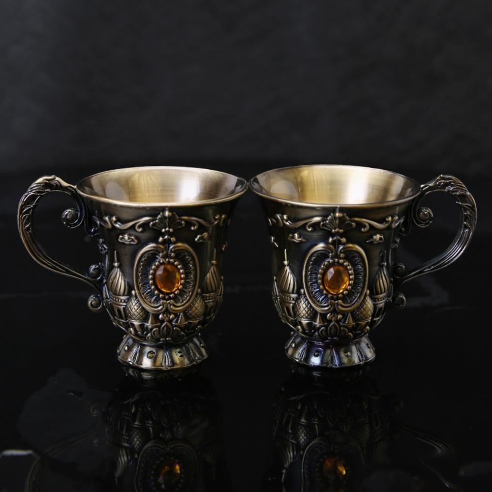 Металлический бокал для вина в европейском стиле, сплав белого стекла, подарочные украшения, нескользящий