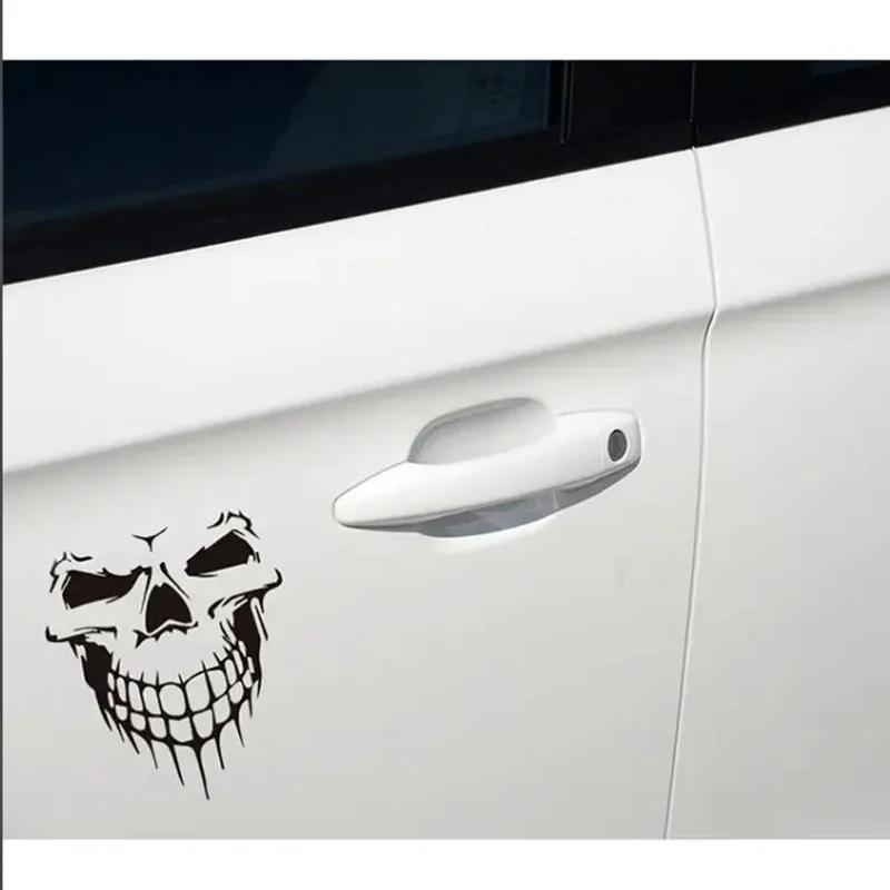 Разноцветные мультяшные водонепроницаемые автомобильные внешние украшения 3D лазерные наклейки с черепом для автомобиля
