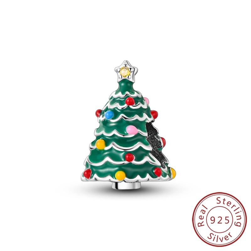 New 925 Silver Christmas Series Charm Beads For Bracelet Pendant Charm Women DIY Christmas Gift