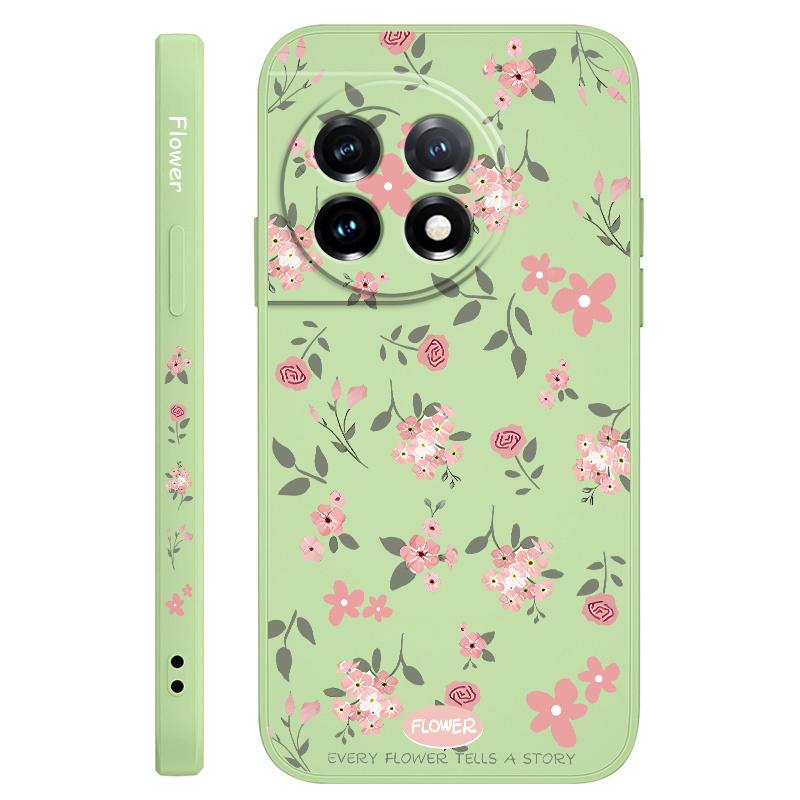 Floral Scent Phone Case For Oneplus 12 12R 11 11R 10 10R 10T 9R 9RT 9 8T 8 7 7T Pro 5G Liquid Silicone Cover