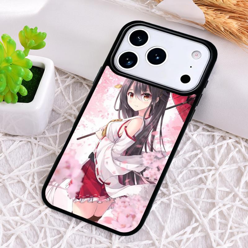 Чехол для телефона в японском стиле с аниме-девушкой для iPhone 17 Air 16 15 11 12 14 13 Pro Max Ударопрочный чехол