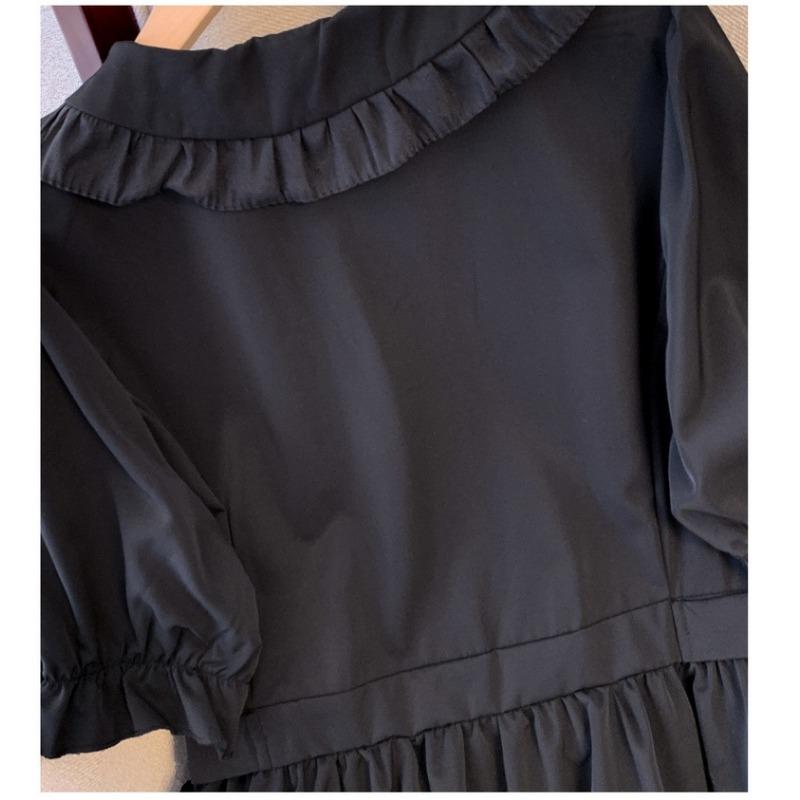 Plus Size Women's Summer New Vintage Simple Short Sleeved Doll Collar Dress