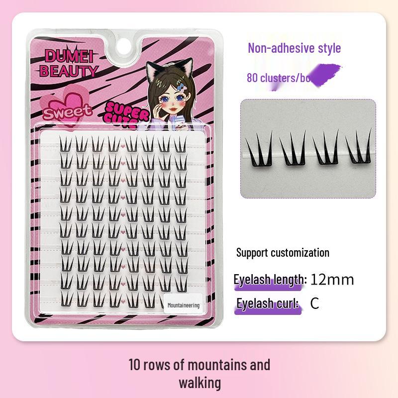 10-Row Autumn Leaf & Sunflower Faux Eyelashes - Flat, Glue-Free