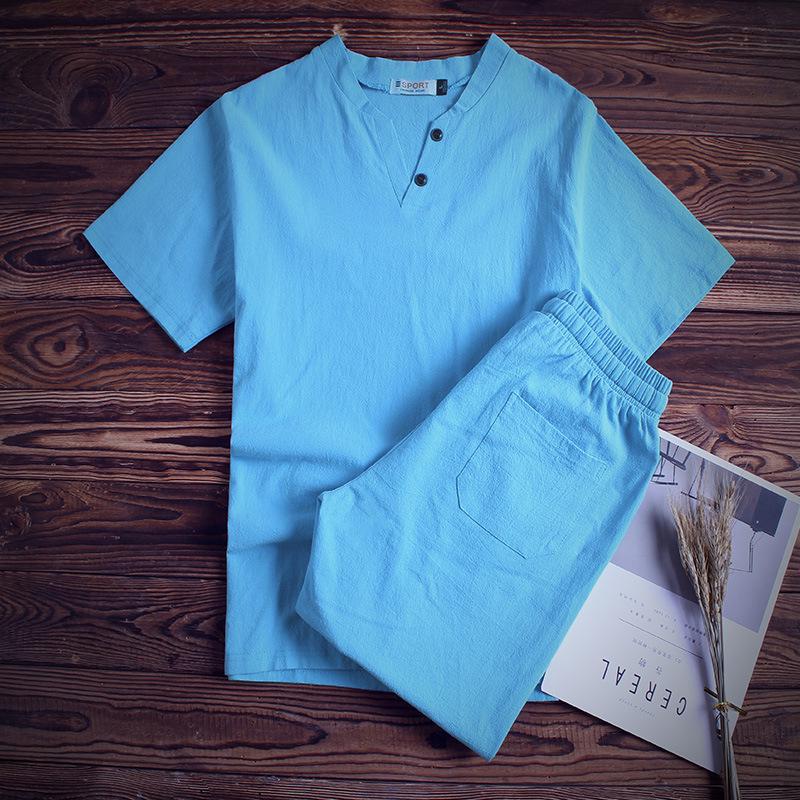 Летний Костюм Мужской Полный Супер Большой Костюм Двухсекционный Плюс Удобрение Для Спортивной Одежды