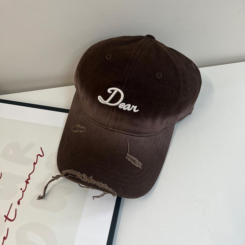 Women's new autumn and winter hats with letter embroidery and gradient color baseball caps, Japanese retro casual versatile personalized duckbill