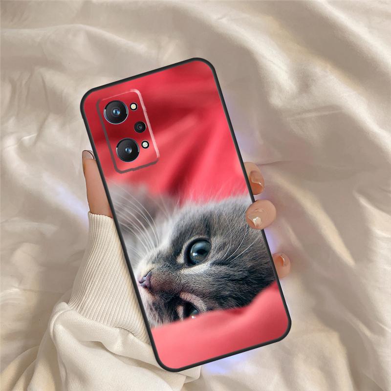 Милый чехол с животным-кошкой для Realme 15 14 11 12 13 Pro Plus C65 C67 C71 C63 C61 C55 C51 C53 C35 C75 GT6 GT7 Pro