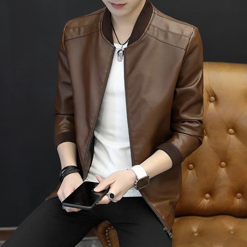 Мужская кожаная одежда Slim Fit Casual Мужская куртка Осенняя одежда Мужская куртка из искусственной кожи для мужчин