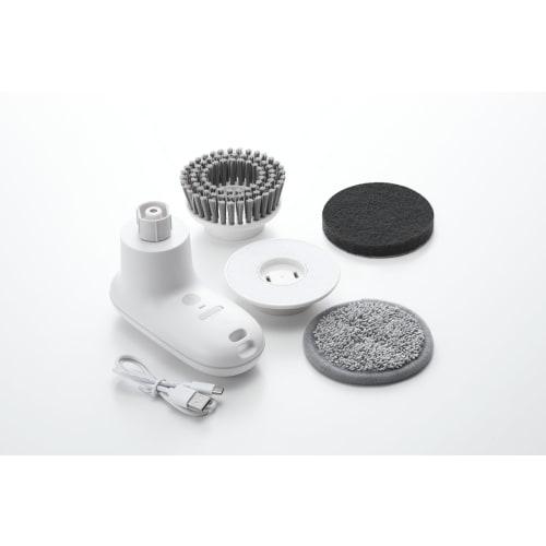 }0 Plus Minus Zero [Gekiochikun] Cordless Electric Brush XJR-J010 (Brown Gray) Cleaning Brush, IPX7 Waterproof, High Torque Motor, Non-Stop, Even When