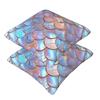 Mermaid Fish Scale 2 Pcs Square Pillowcase Pillow Cover Cushion Decor Comfort Throw Pillow For Home Sofa