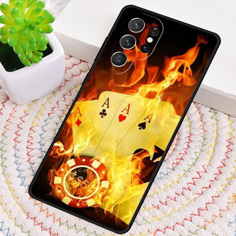 Чехол для телефона Samsung Galaxy note 10 pro S26 Ultra S23 S24 FE S25 S21 S22 PLUS с рисунком костей и покера, казино, ударопрочный
